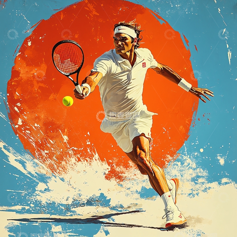 高清大图下载【趣麦麦图】网球运动插画14