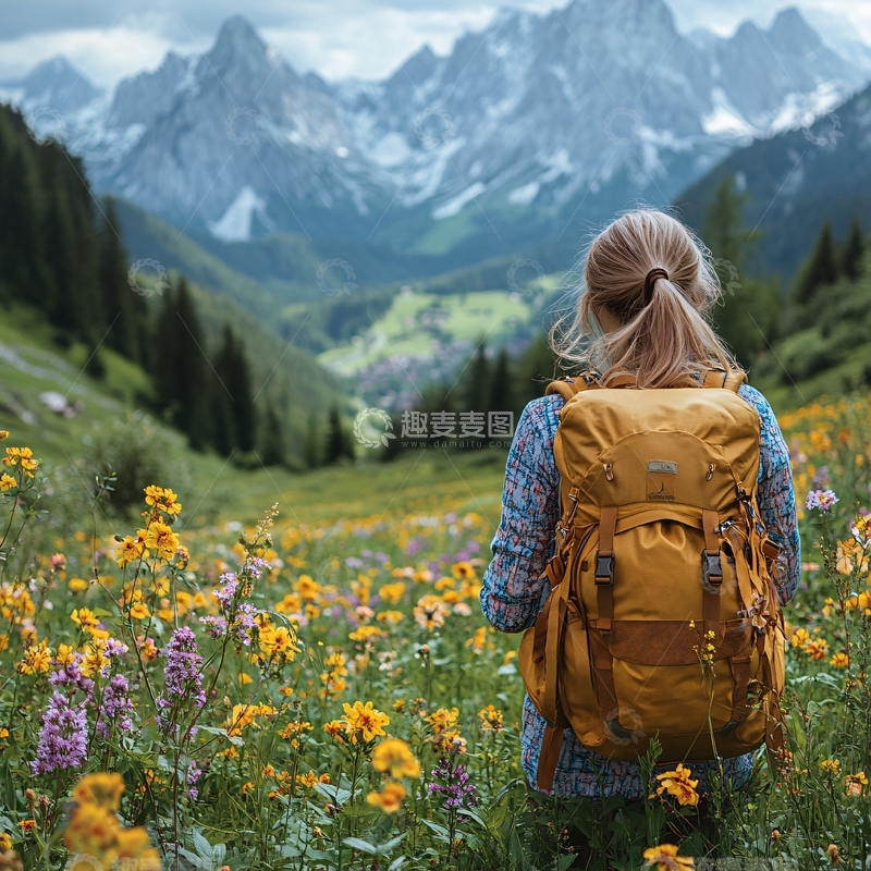 高清大图下载【趣麦麦图】徒步美女背影3