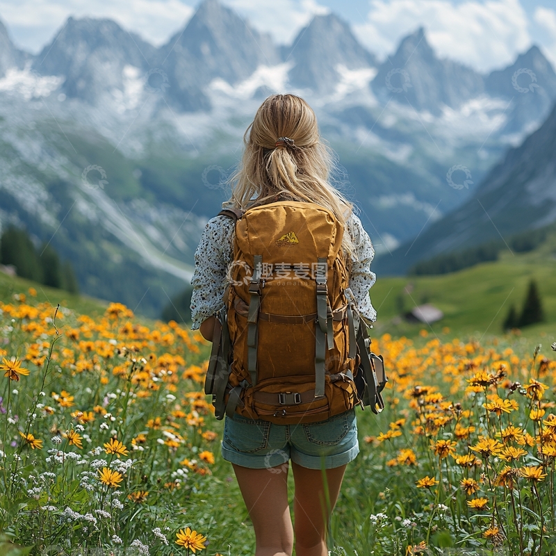 高清大图下载【趣麦麦图】徒步美女背影2