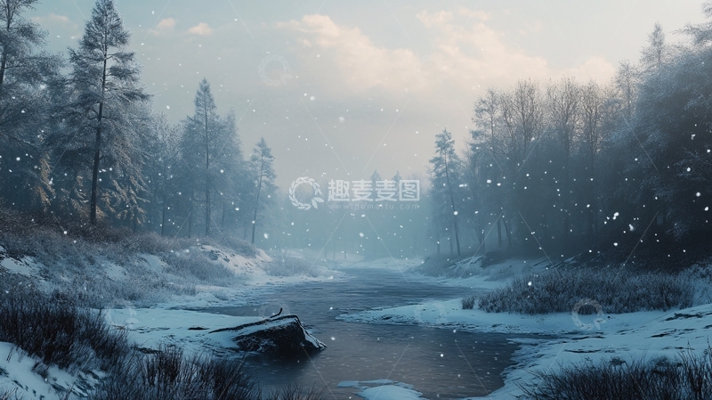 高清大图下载【趣麦麦图】电脑装饰画不冻河10