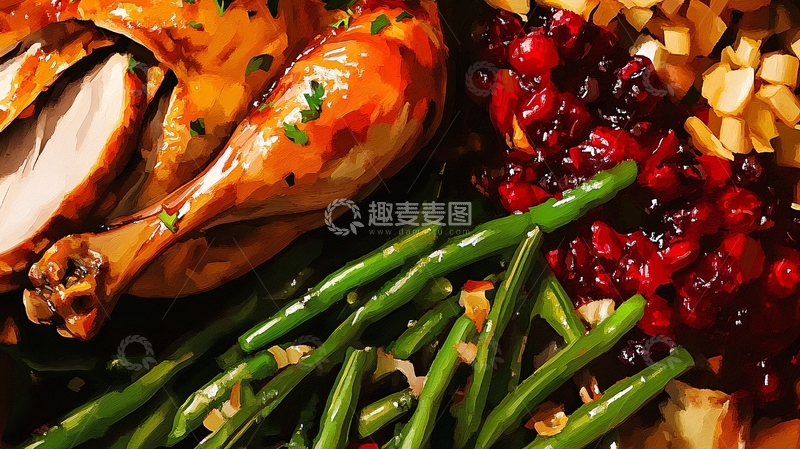 高清大图下载【趣麦麦图】美味的感恩节大餐