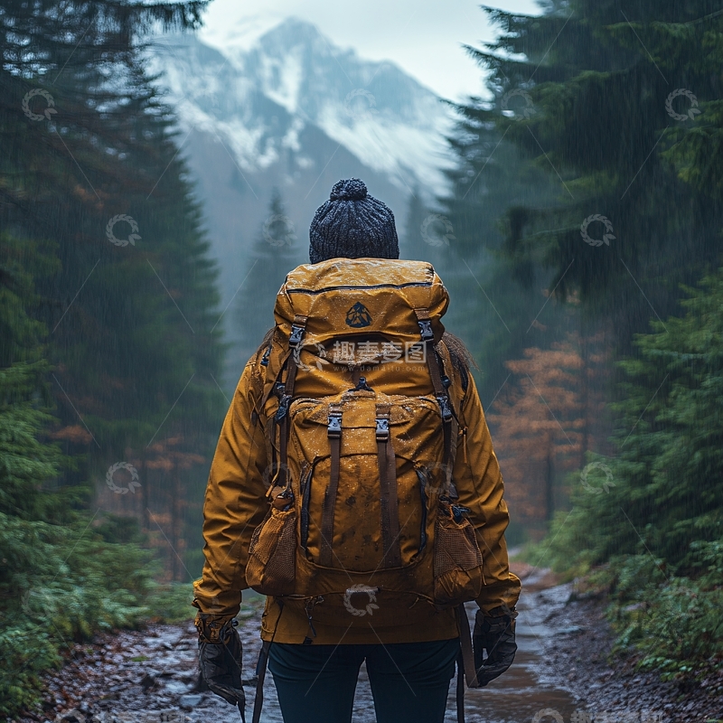 高清大图下载【趣麦麦图】徒步美女背影