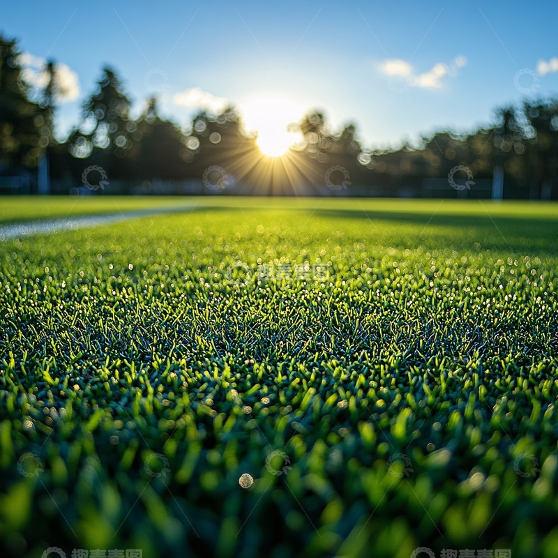 高清大图下载【趣麦麦图】阳光下的绿茵场10