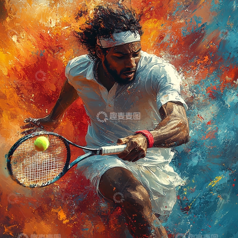 高清大图下载【趣麦麦图】网球馆装饰画1