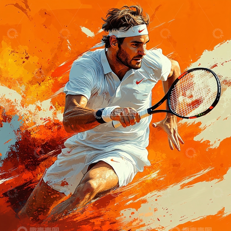 高清大图下载【趣麦麦图】网球俱乐部挂画