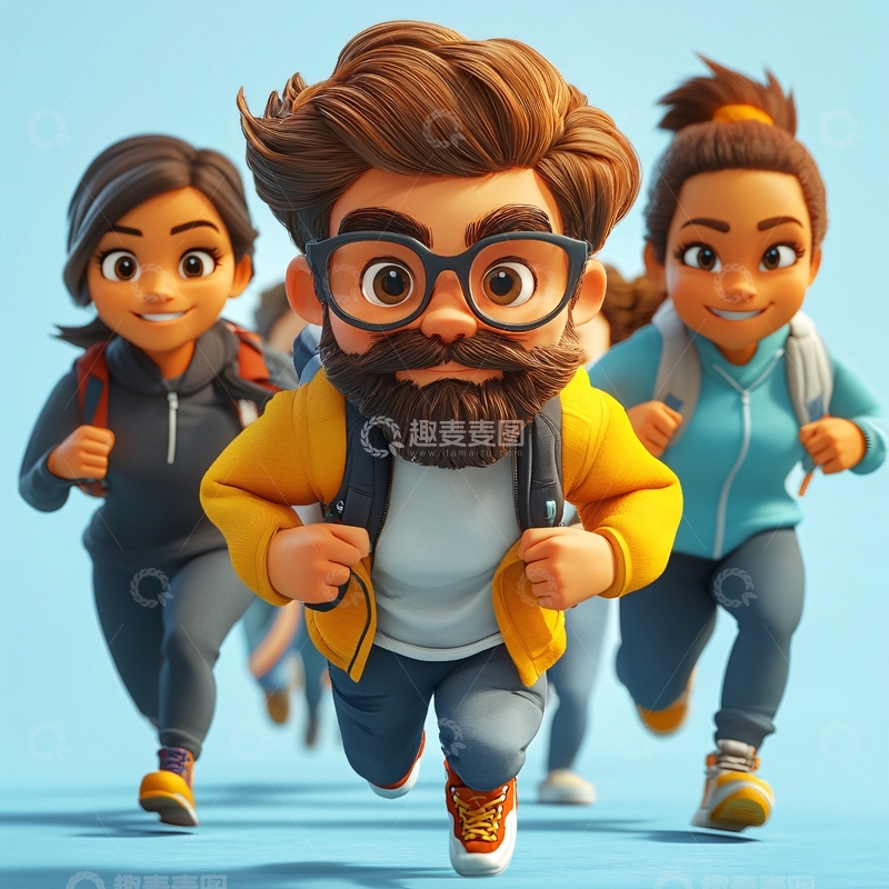 高清大图下载【趣麦麦图】卡通写实人物3