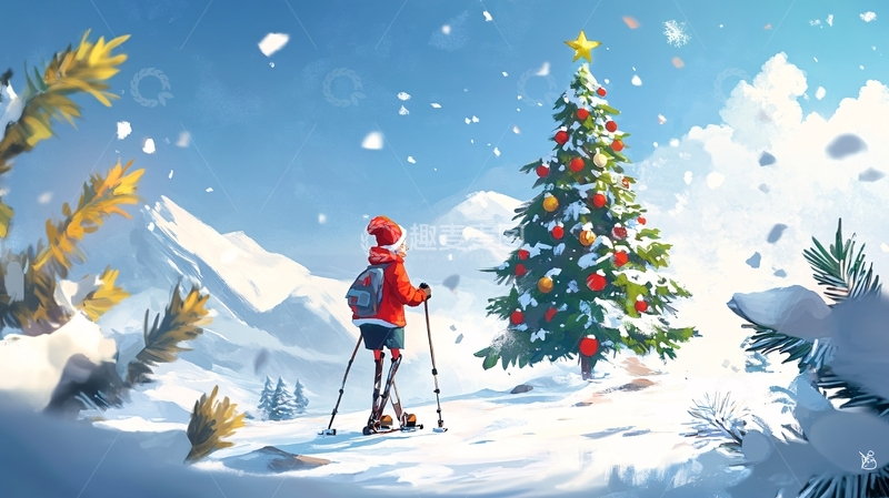高清大图下载【趣麦麦图】圣诞节插画21
