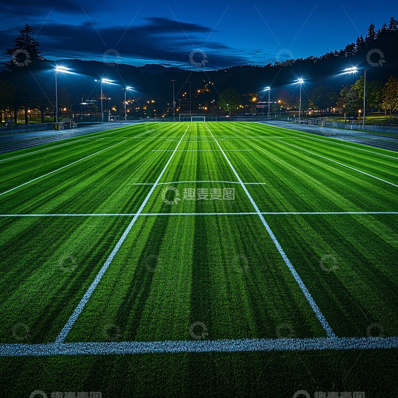 高清大图下载【趣麦麦图】夜间运动场