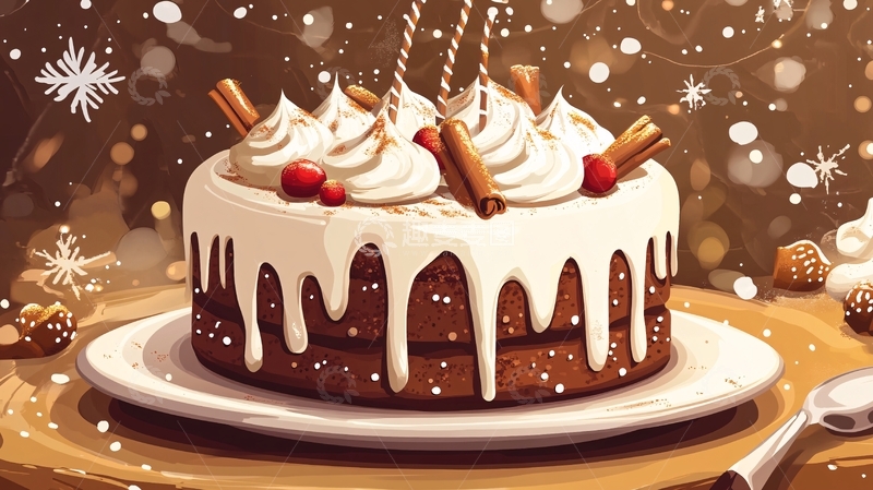 高清大图下载【趣麦麦图】蛋糕插画卡通插画