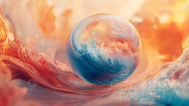 高清大图下载【趣麦麦图】-球形流体画