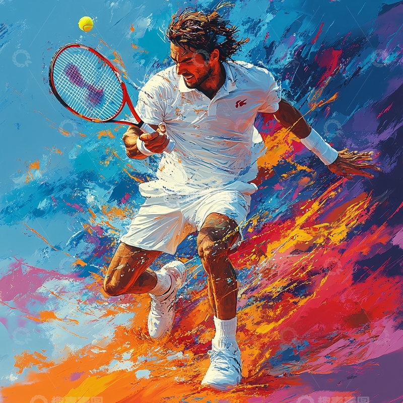 高清大图下载【趣麦麦图】网球运动插画19