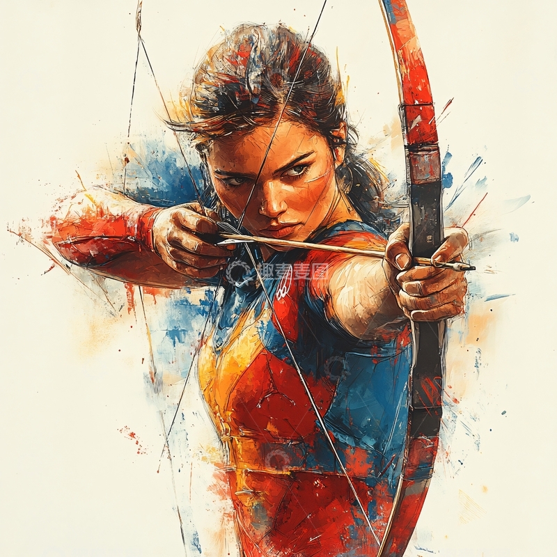 高清大图下载【趣麦麦图】射箭主题海报