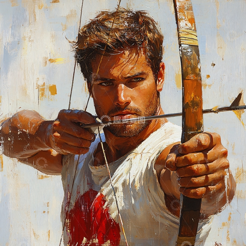 高清大图下载【趣麦麦图】户外弓箭男人