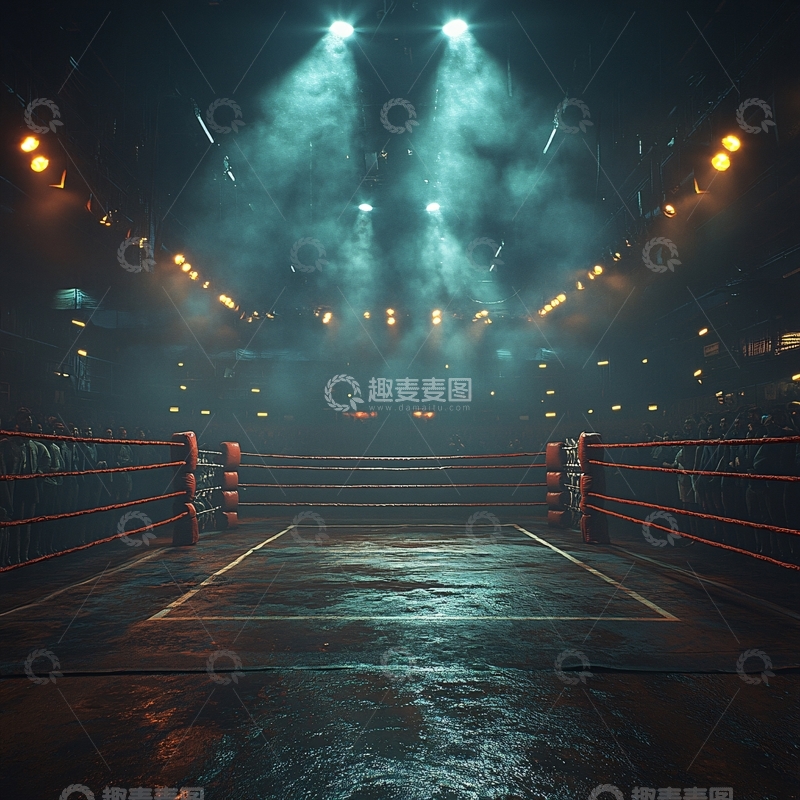 高清大图下载【趣麦麦图】拳击舞台背景6