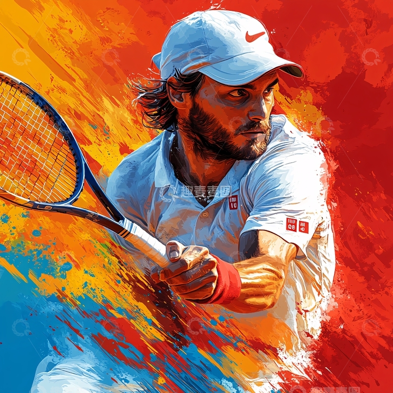 高清大图下载【趣麦麦图】网球运动插画16