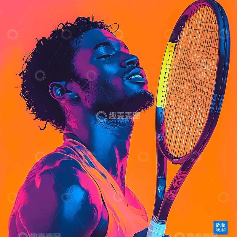 高清大图下载【趣麦麦图】网球运动插画20