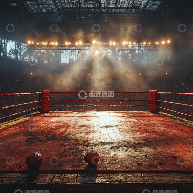 高清大图下载【趣麦麦图】拳击舞台背景8