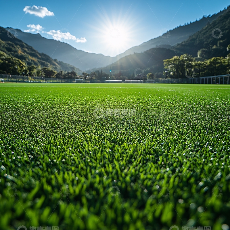 高清大图下载【趣麦麦图】阳光下的绿茵场11