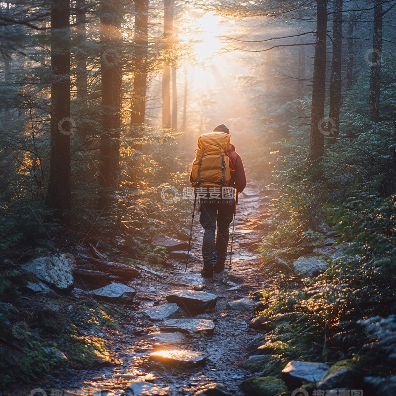 高清大图下载【趣麦麦图】走入山林图片素材下载1