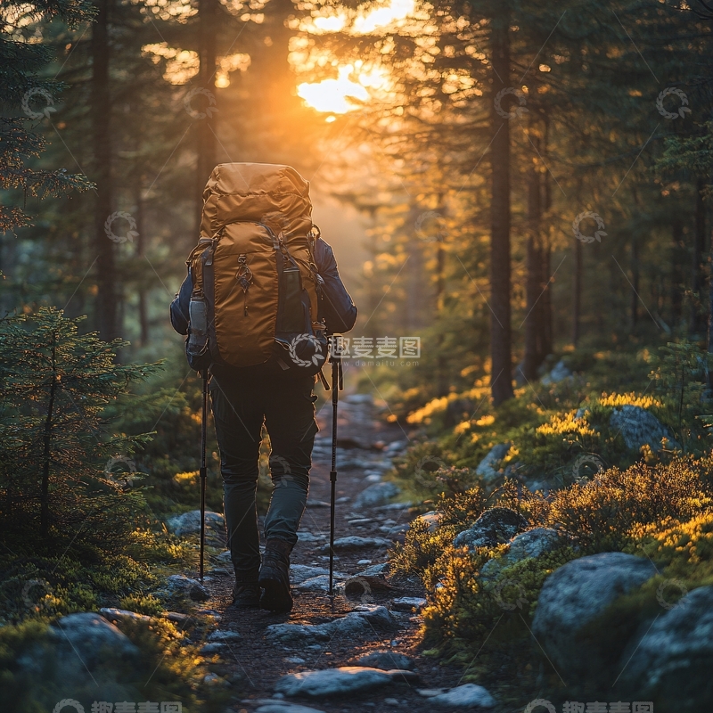 高清大图下载【趣麦麦图】走入山林图片素材下载