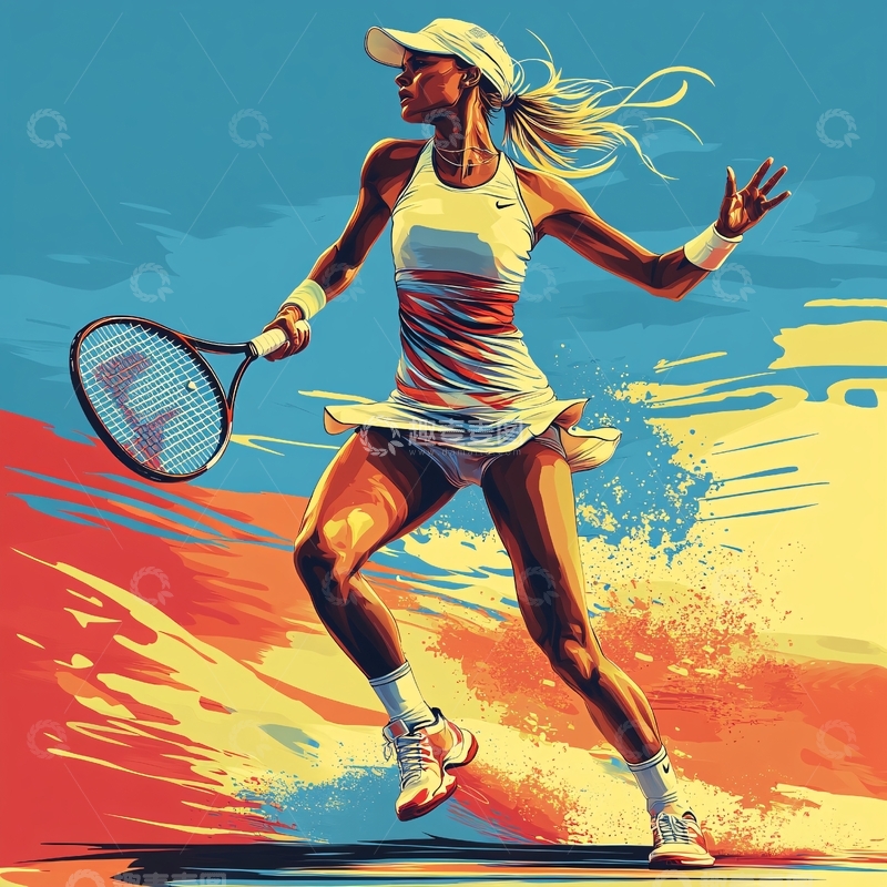 高清大图下载【趣麦麦图】网球运动插画23