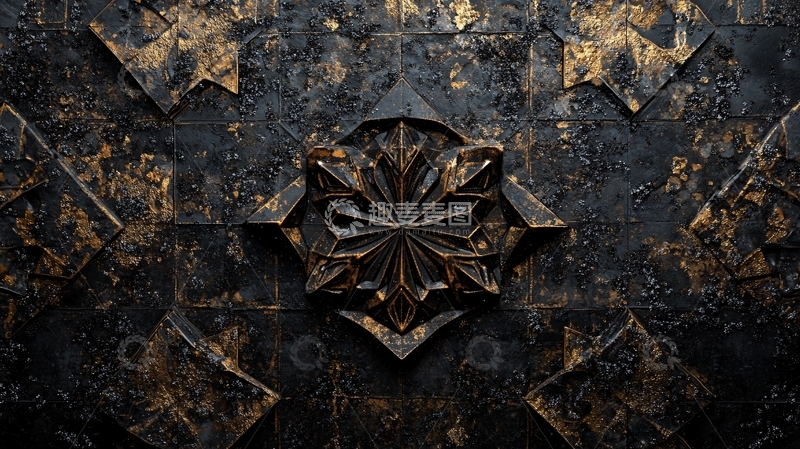 高清大图下载【趣麦麦图】皇家蓝立体感浮雕背景5