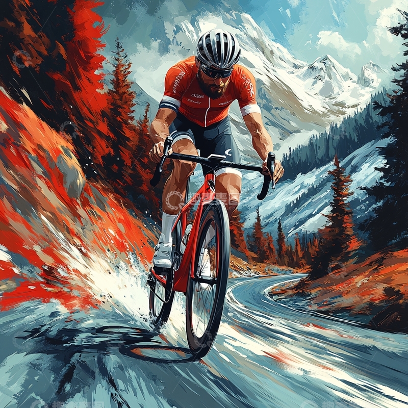 高清大图下载【趣麦麦图】骑车运动手绘12