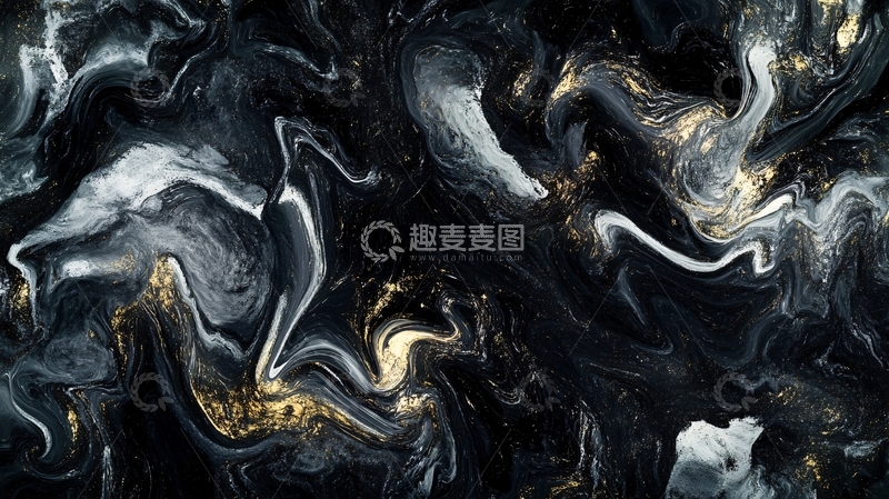 高清大图下载【趣麦麦图】蓝色流体创意抽象画21