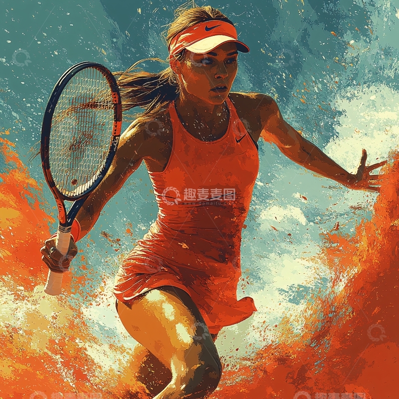 高清大图下载【趣麦麦图】网球运动插画25