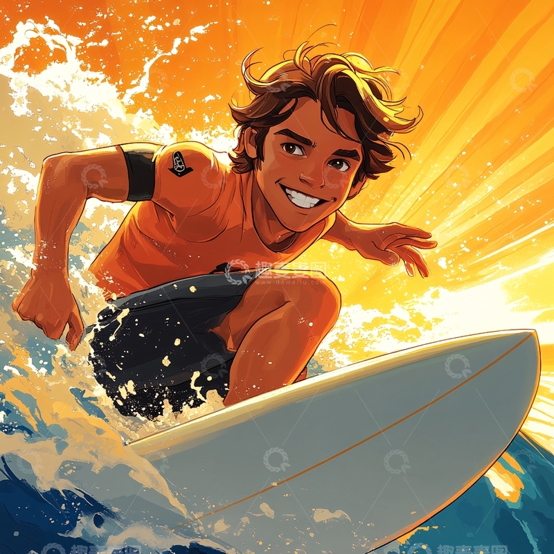 高清大图下载【趣麦麦图】极限运动插画1