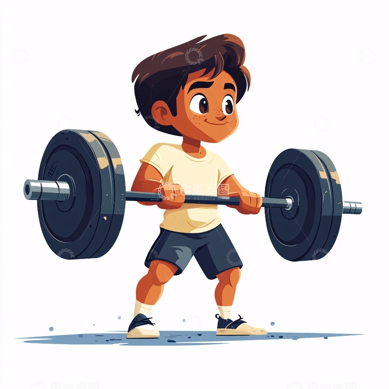 举重卡通人物形象