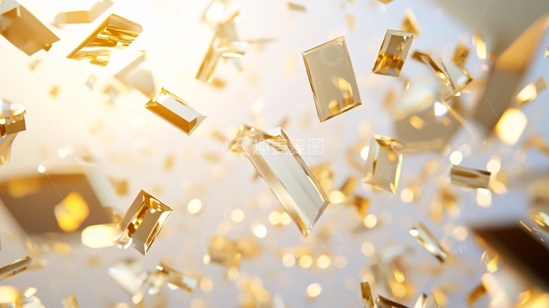 高清大图下载【趣麦麦图】金色碎片背景