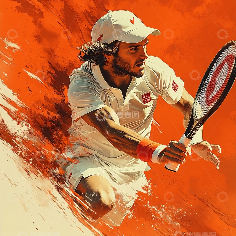 高清大图下载【趣麦麦图】网球运动插画28