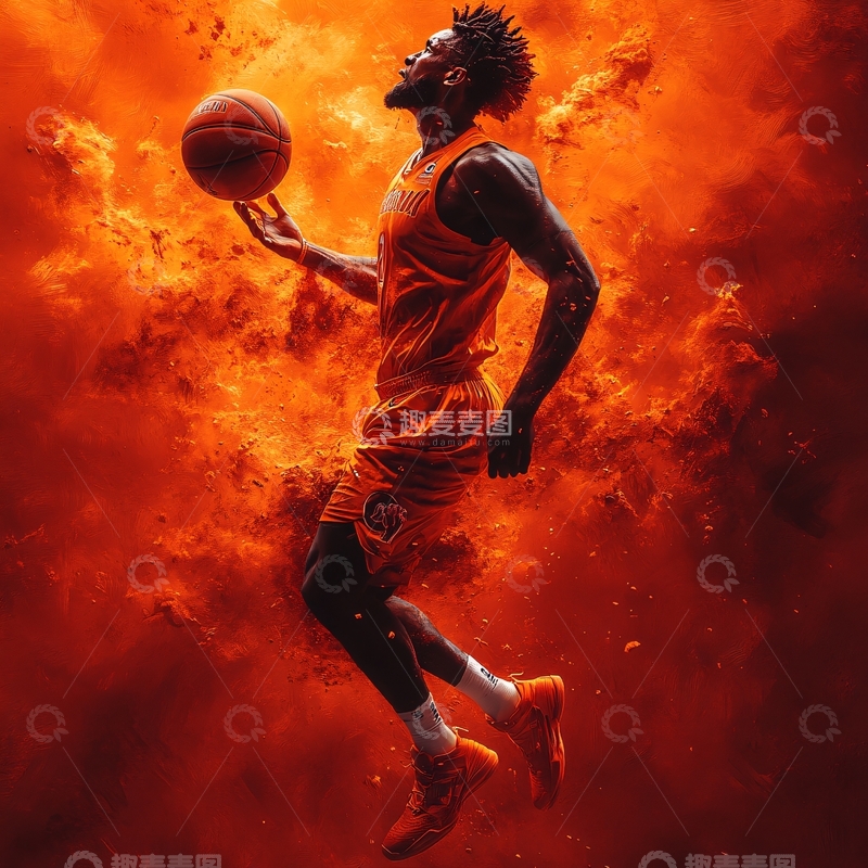 高清大图下载【趣麦麦图】热血篮球