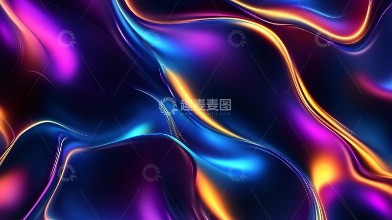高清大图下载【趣麦麦图】幻彩流体抽象线条背景23
