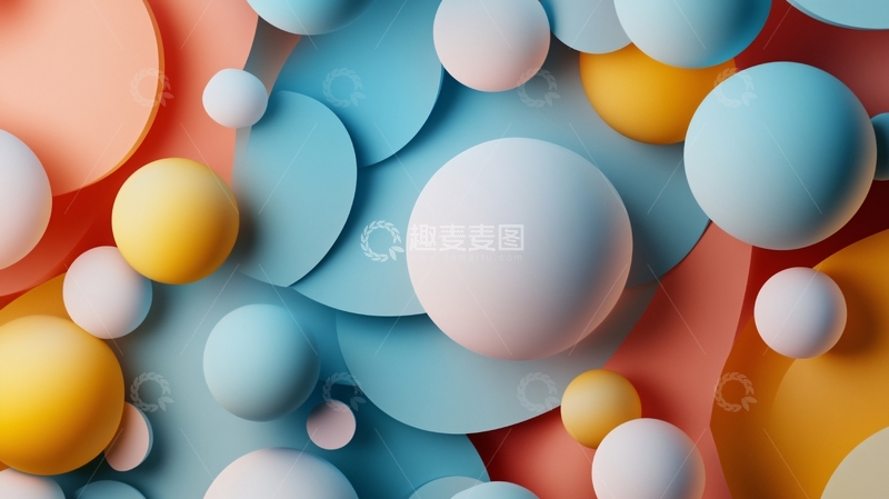 高清大图下载【趣麦麦图】彩色圆球背景素材1