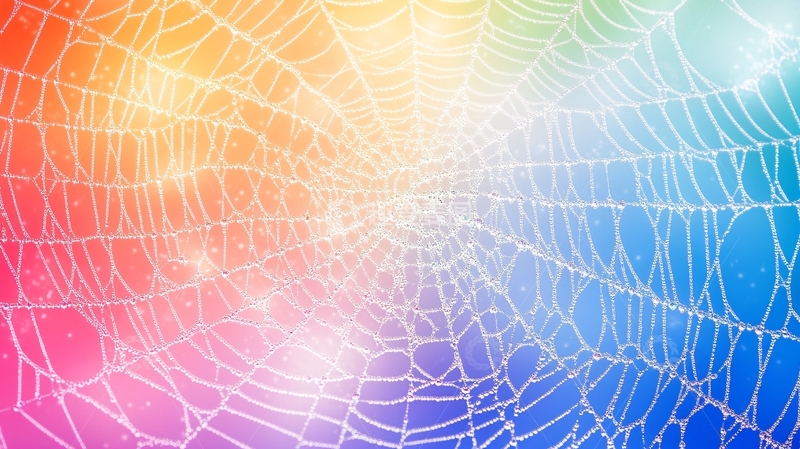 高清大图下载【趣麦麦图】彩色的蜘蛛网
