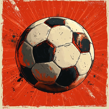 足球挂画足球插画