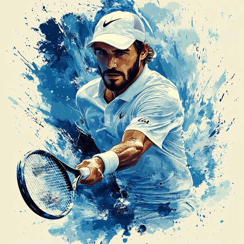 高清大图下载【趣麦麦图】网球运动手绘3