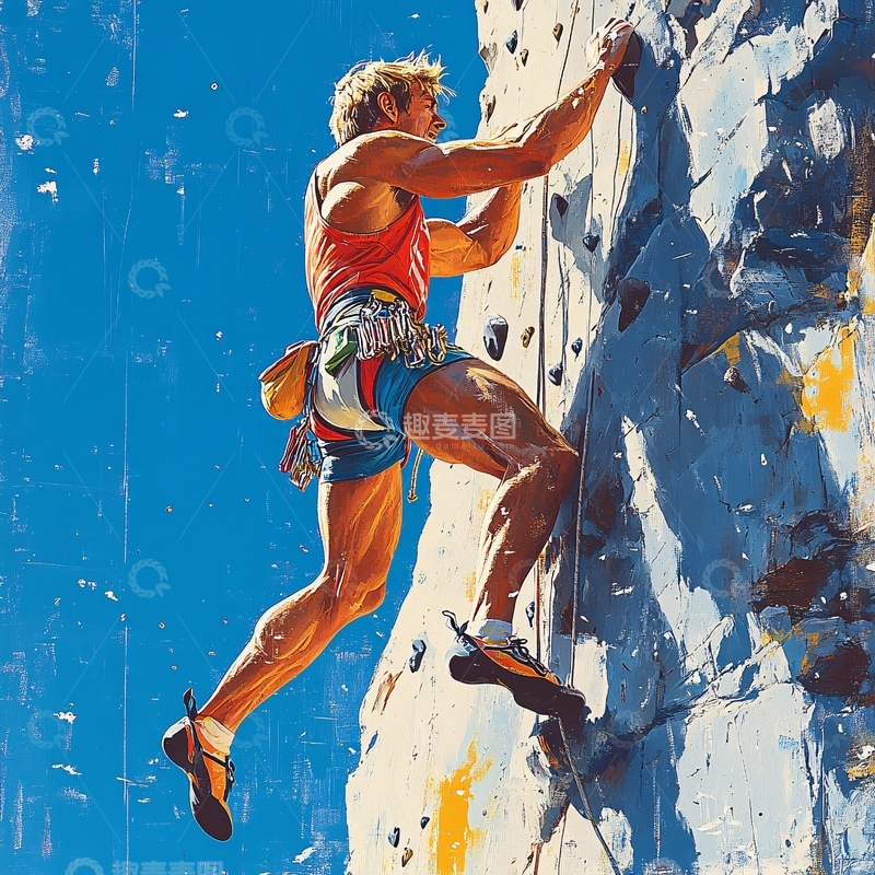高清大图下载【趣麦麦图】比赛攀岩