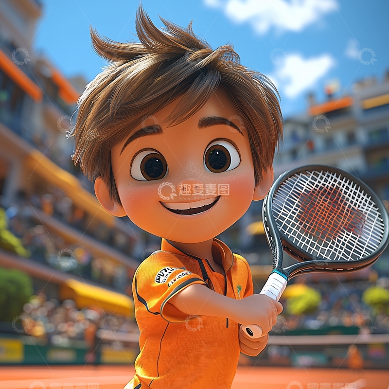 高清大图下载【趣麦麦图】网球卡通人物1
