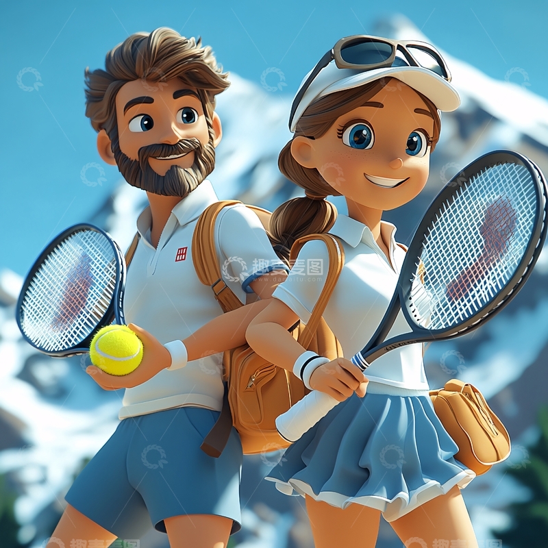 高清大图下载【趣麦麦图】网球比赛运动会