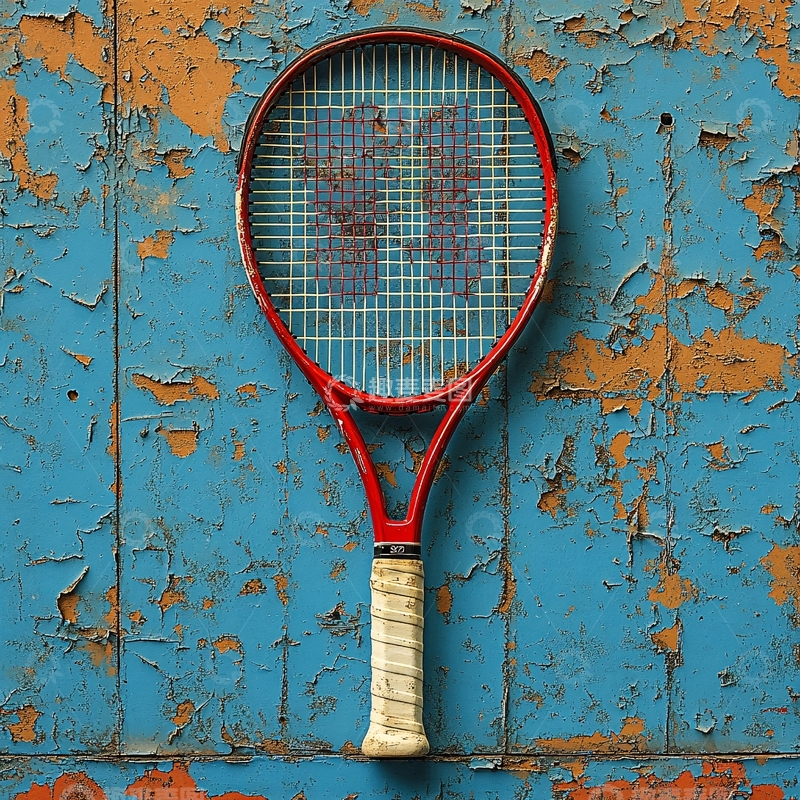 高清大图下载【趣麦麦图】红色球拍1