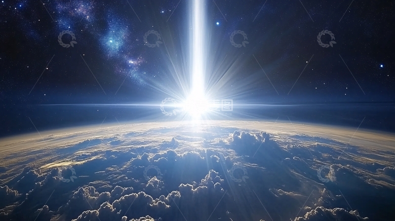 高清大图下载【趣麦麦图】地球银河系光线9