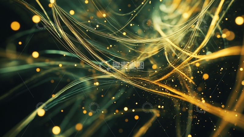 高清大图下载【趣麦麦图】金色轻纱动感线条2