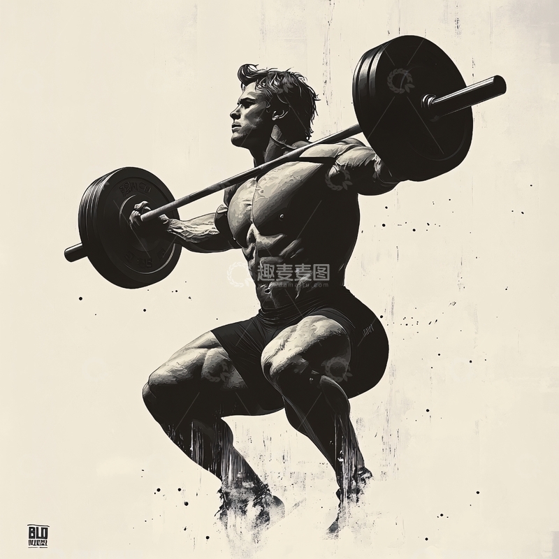 高清大图下载【趣麦麦图】举重创意海报