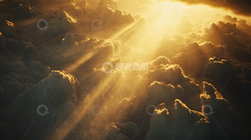 高清大图下载【趣麦麦图】云缝里的光线