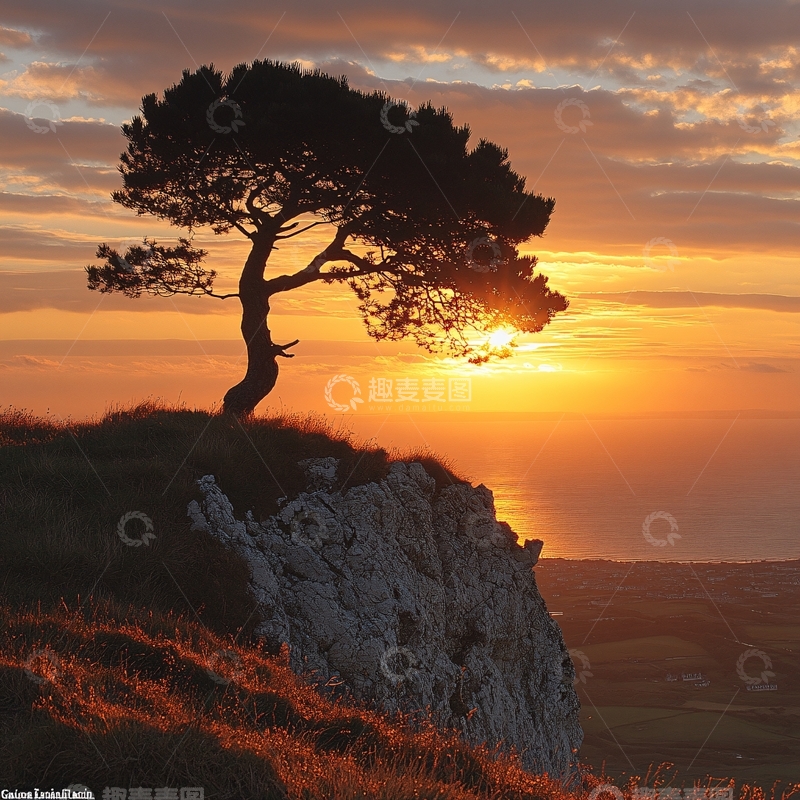 高清大图下载【趣麦麦图】悬崖边的树3