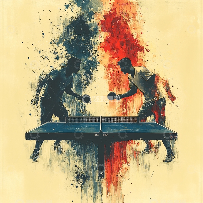 高清大图下载【趣麦麦图】乒乓球海报背景
