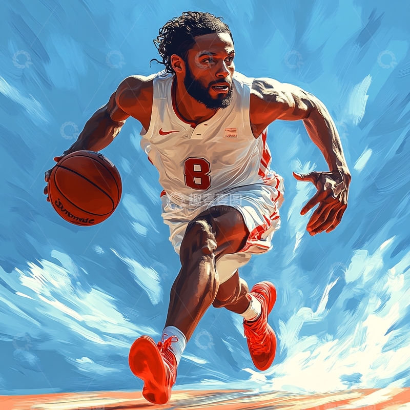 高清大图下载【趣麦麦图】奥运篮球比赛插图